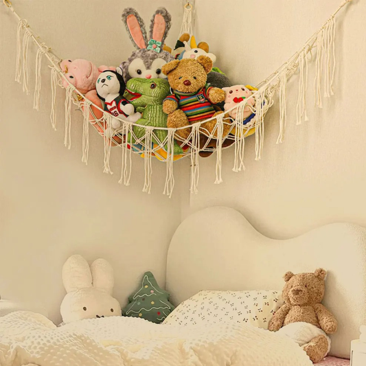 Boho Corner Hanging Storage Net for Toys & Plushies