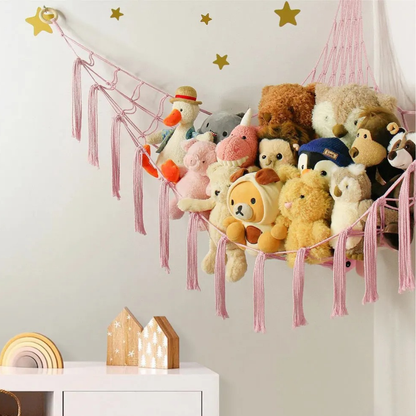 Boho Corner Hanging Storage Net for Toys & Plushies