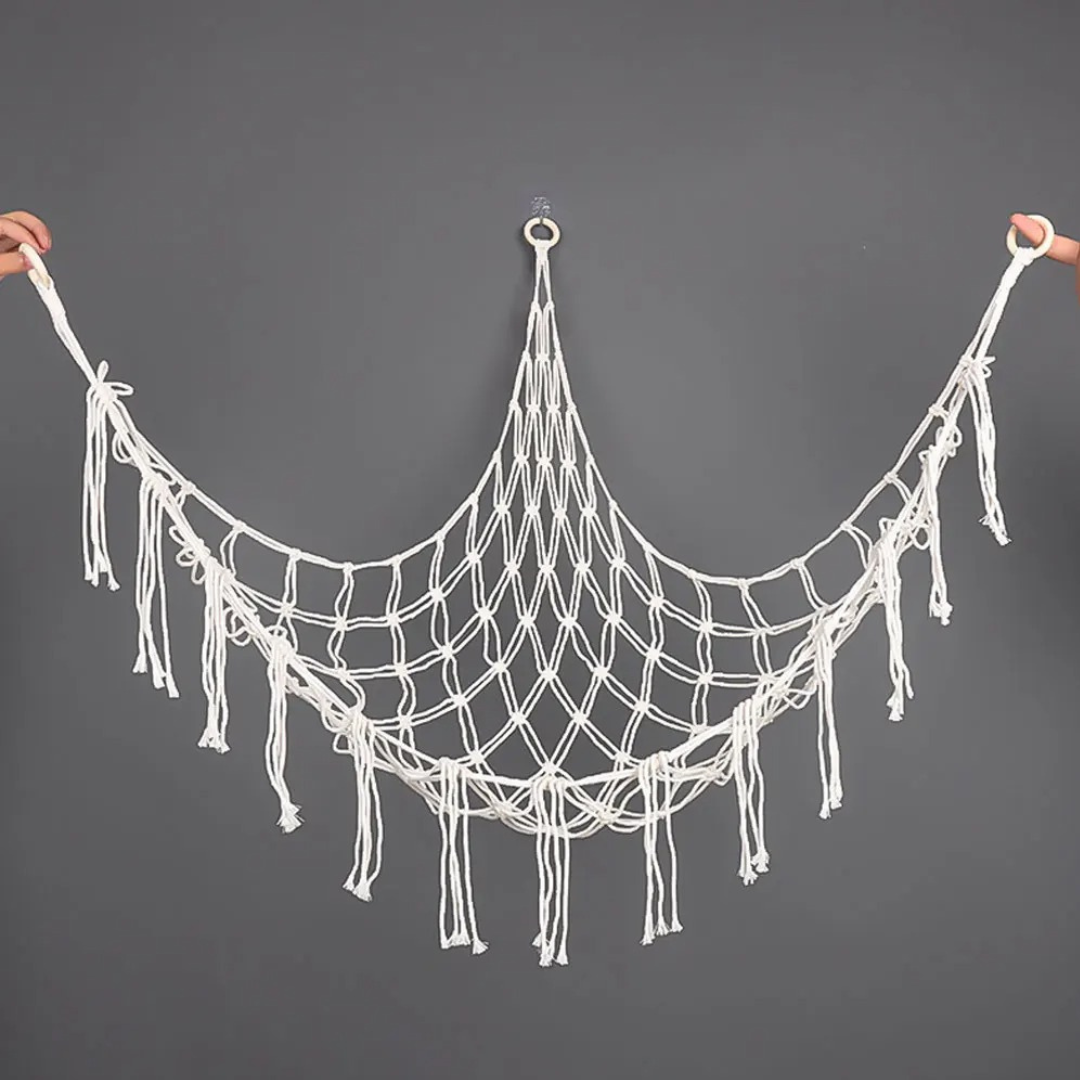 Boho Corner Hanging Storage Net for Toys & Plushies