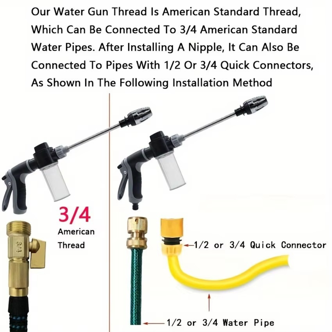 High-Pressure Hose Spray Nozzle for Car Washing & Gardening