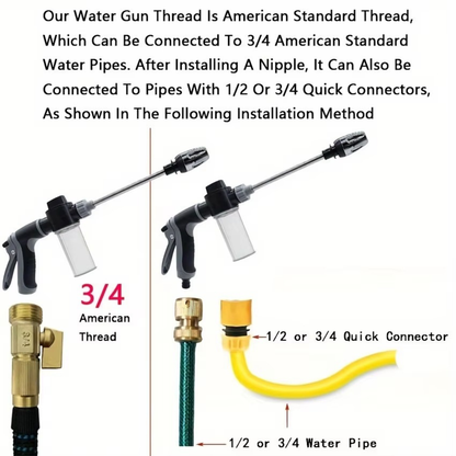 High-Pressure Hose Spray Nozzle for Car Washing & Gardening
