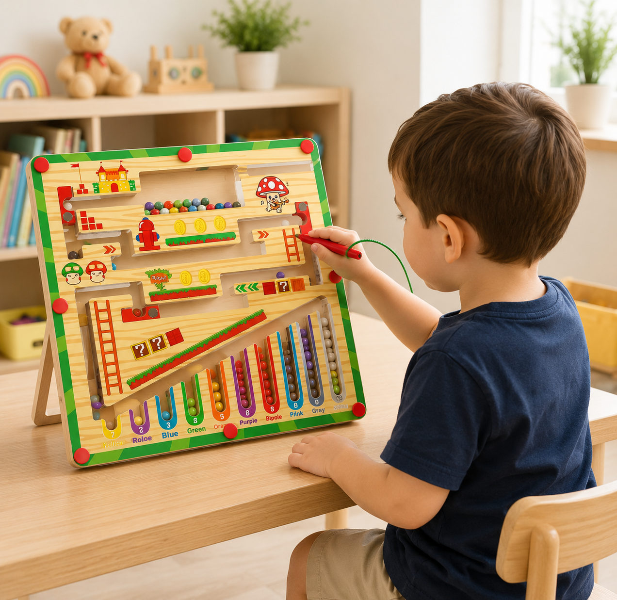 Magnetic Colour Sorting Maze STEM Learning Board for Kids