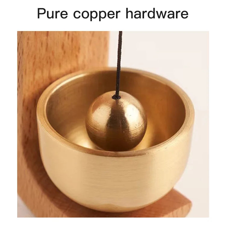 Magnetic Copper Wind Chime with Wooden Display Base