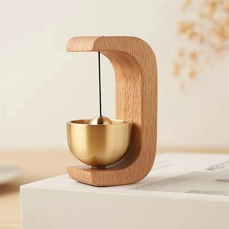 Magnetic Copper Wind Chime with Wooden Display Base