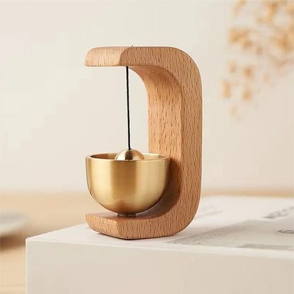 Magnetic Copper Wind Chime with Wooden Display Base