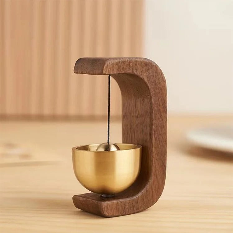 Magnetic Copper Wind Chime with Wooden Display Base