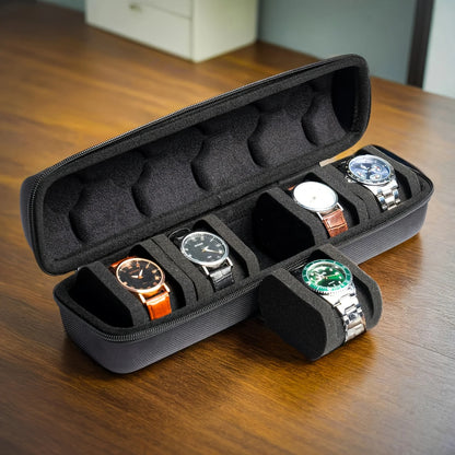 5 Slot Hard Shell Watch Travel Case & Storage Organiser