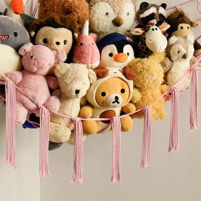 Boho Corner Hanging Storage Net for Toys & Plushies