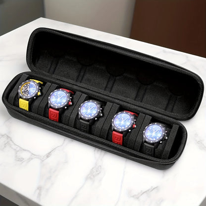 5 Slot Hard Shell Watch Travel Case & Storage Organiser