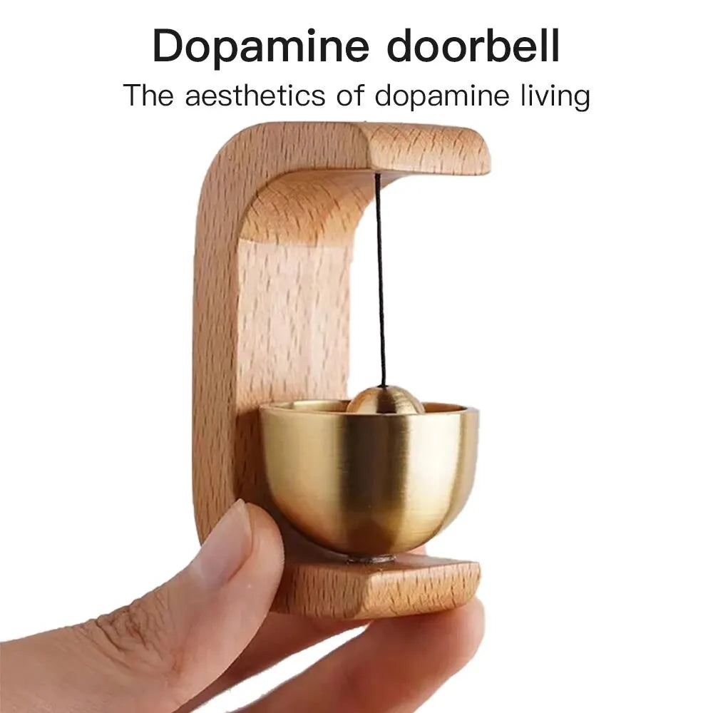 Magnetic Copper Wind Chime with Wooden Display Base