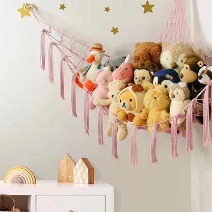 Boho Corner Hanging Storage Net for Toys & Plushies