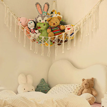 Boho Corner Hanging Storage Net for Toys & Plushies