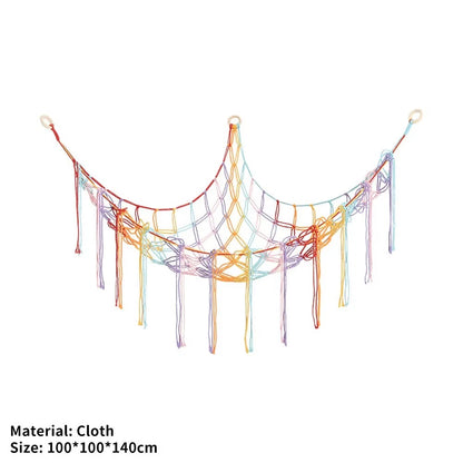 Boho Corner Hanging Storage Net for Toys & Plushies