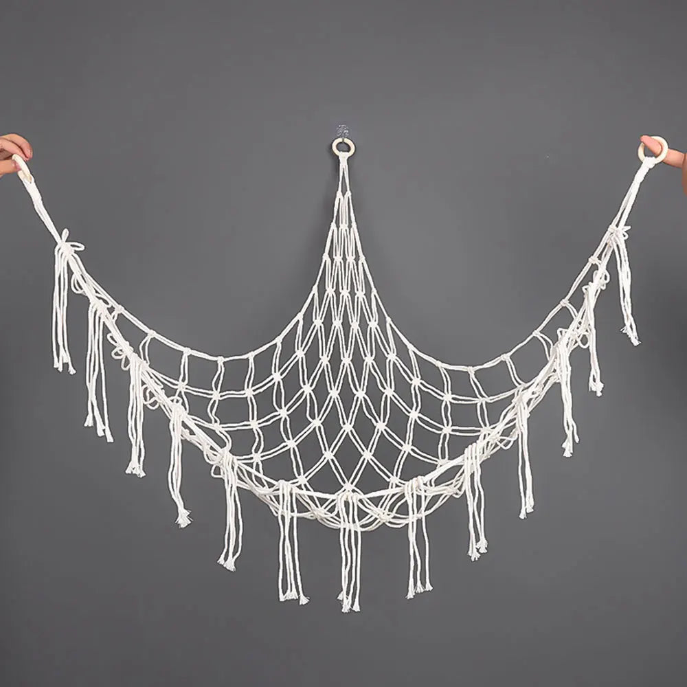 Boho Corner Hanging Storage Net for Toys & Plushies