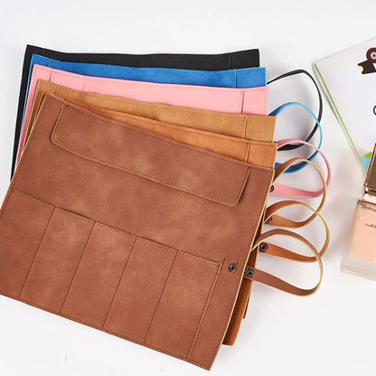 Leather Watch Band Roll Organiser with 5 Storage Slots