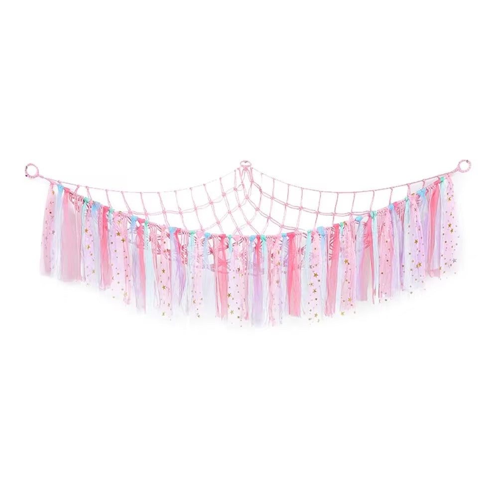 Boho Corner Hanging Storage Net for Toys & Plushies